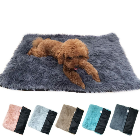 Soft Plush Padded Pet Sleeping Mat Soft Pet Mattress Puppy Dog Cat Sofa Cushion Warm and Breathable Large Dog Pet Bed Dog Mat - light grey - S(35X50CM