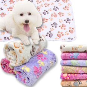 Soft and Fluffy High Quality Pet Blanket Cute Cartoon Pattern Pet Mat Warm and Comfortable Blanket for Cat and Dogs Pet Supplies - White - For kittens