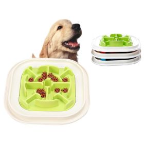 ABS Creative Dog Cat Feeders Anti Choke Food Separate Bowl Non-toxic Pet Plate Kitten Puppy Slow Eating Accessories - Green