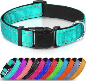 Reflective Dog Collar; Soft Neoprene Padded Breathable Nylon Pet Collar Adjustable for Medium Dogs - Sky Blue - X-Small (Pack of 1)