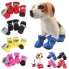 Anti-slip Pet Dog shoes Waterproof boots shoes puppy cat socks boots dog shoes - Red - 2