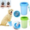 Pet Dog cat Paw Cleaner Cup Outdoor portable Soft Silicone Combs Quickly Wash Foot Cleaning Bucket Pet Foot Wash Tools - Blue - S