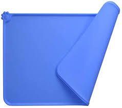 Pet Non Slip Placemat Silicone Mat Waterproof Placemat Feeding Mat Dog Cat Food Tray - Blue