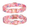 Sunflower pet collar cotton breathable dog collar pet supplies wholesale - Floral blue - S width 1.5 adjustment 26-42cm