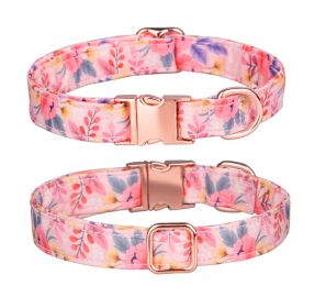 Sunflower pet collar cotton breathable dog collar pet supplies wholesale - Broken orange - M width 2.0 adjustment 31-50CM