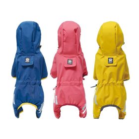 Small dog raincoat; body full surrounding; waterproof poncho pet clothes; with tow holes in the back - Lake blue - L (recommended weight 6-9 jin)