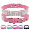 Dog Collar Crystal Glitter Rhinestone Pet Collars Zinc Alloy Buckle Collar For Small Medium Dogs Cats Chihuahua Pug Dog Collar - Pink - XS