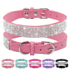 Dog Collar Crystal Glitter Rhinestone Pet Collars Zinc Alloy Buckle Collar For Small Medium Dogs Cats Chihuahua Pug Dog Collar - Black - XS