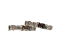 Adjustable Collar - Quick Release Metal Alloy - Beige Plaid - L - Beige Plaid