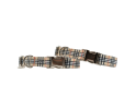 Adjustable Collar - Quick Release Metal Alloy - Beige Plaid - S - Beige Plaid