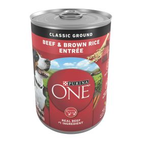 Purina ONE High Protein Natural Beef & Brown Rice Ground Wet Dog Food 13 oz Can - Purina ONE