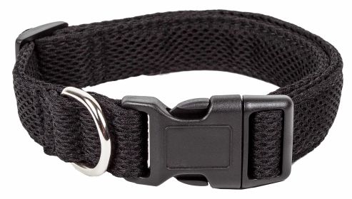 Pet Life 'Aero Mesh' 360 Degree Dual Sided Comfortable And Breathable Adjustable Mesh Dog Collar - Black - Large