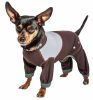 Dog Helios 'Tail Runner' Lightweight 4-Way-Stretch Breathable Full Bodied Performance Dog Track Suit - Brown - Small