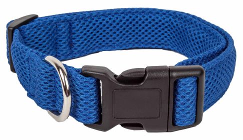 Pet Life 'Aero Mesh' 360 Degree Dual Sided Comfortable And Breathable Adjustable Mesh Dog Collar - Blue - Medium