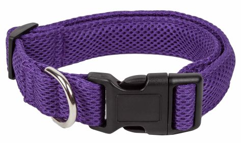 Pet Life 'Aero Mesh' 360 Degree Dual Sided Comfortable And Breathable Adjustable Mesh Dog Collar - Purple - Medium