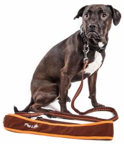 Pet Life 'Free-Fetcher' Hands Free Over-The-Shoulder Shock Absorbent Dog Leash - Brown - Large