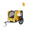 Yellow Outdoor Heavy Duty Foldable Utility Pet Stroller Dog Carriers Bicycle Trailer - as Pic