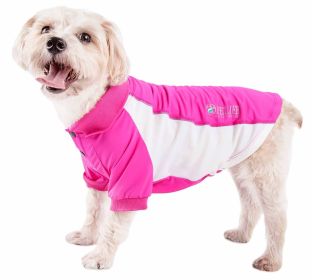 Pet Life Active 'Barko Pawlo' Relax-Stretch Wick-Proof Performance Dog Polo T-Shirt - Pink - X-Large