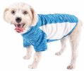 Pet Life Active 'Warf Speed' Heathered Ultra-Stretch Sporty Performance Dog T-Shirt - Blue - Small