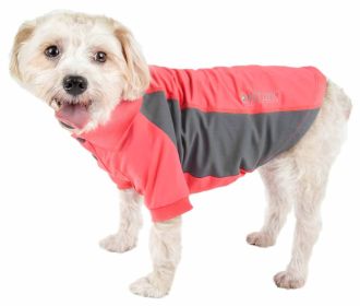 Pet Life Active 'Barko Pawlo' Relax-Stretch Wick-Proof Performance Dog Polo T-Shirt - Red - Small