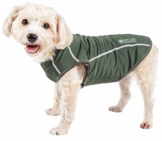 Pet Life Active 'Racerbark' 4-Way Stretch Performance Active Dog Tank Top T-Shirt - Green - X-Large