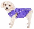 Pet Life Active 'Racerbark' 4-Way Stretch Performance Active Dog Tank Top T-Shirt - Purple - X-Large