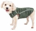 Pet Life Active 'Racerbark' 4-Way Stretch Performance Active Dog Tank Top T-Shirt - Green - Medium