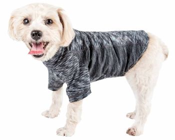 Pet Life Active 'Warf Speed' Heathered Ultra-Stretch Sporty Performance Dog T-Shirt - Black - Small