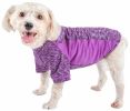 Pet Life Active 'Warf Speed' Heathered Ultra-Stretch Sporty Performance Dog T-Shirt - Purple - Large