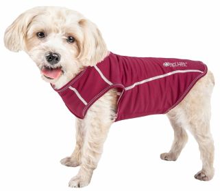 Pet Life Active 'Racerbark' 4-Way Stretch Performance Active Dog Tank Top T-Shirt - Maroon - Large