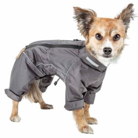 Dog Helios 'Hurricanine' Waterproof And Reflective Full Body Dog Coat Jacket W/ Heat Reflective Technology - Grey - X-Large