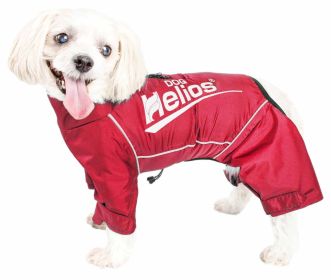 Dog Helios 'Hurricanine' Waterproof And Reflective Full Body Dog Coat Jacket W/ Heat Reflective Technology - Red - Large