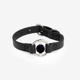 Luxury Spill-Proof Dog Collar Embedded with Healing Crystal - Black - X-Small