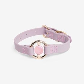 Luxury Spill-Proof Dog Collar Embedded with Healing Crystal - Lilac Haze - Medium