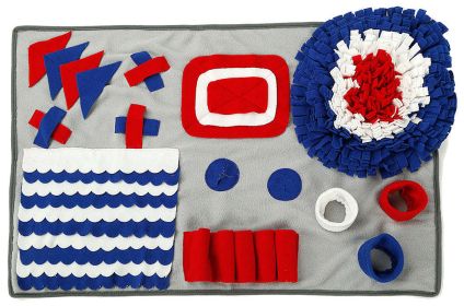 Pet Life 'Sniffer Snack' Interactive Feeding Pet Snuffle Mat - Grey / Red / Blue