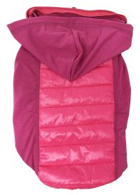 Pet Life 'Apex' Lightweight Hybrid 4-Season Stretch and Quick-Dry Dog Coat w/ Pop out Hood - Pink - X-Small