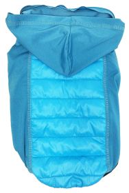 Pet Life 'Apex' Lightweight Hybrid 4-Season Stretch and Quick-Dry Dog Coat w/ Pop out Hood - Blue - Large