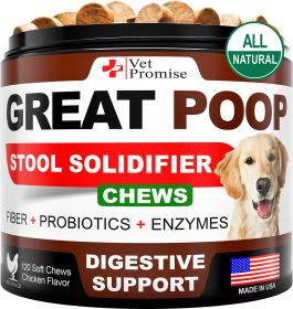 Great Poop Treats for Dogs Gut Health Chews for Dogs Probiotics and Digestive Enzymes - Vet Promise