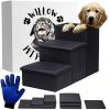 Black Dog Stairs for High Beds or Couch Foldable Dog Steps With Storage for Small Dogs Medium Dogs Puppy Stairs - Willow Pet Products