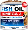 Omega 3 Fish Oil for Dogs 170 Chews Skin and Coat Supplement Omega 3 for Dogs Dry & Itchy Skin Relief Treatment Allergy Support Dog Anti Shedding Trea