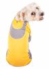 Pet Life Active 'Warm-Pup' Heathered Performance 4-Way Stretch Two-Toned Full Body Warm Up - Orange - Large