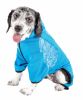 Pet Life Active 'Pawsterity' Heathered Performance 4-Way Stretch Two-Toned Full Bodied Hoodie - Blue - Medium