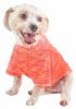 Pet Life Active 'Warf Speed' Heathered Ultra-Stretch Sporty Performance Dog T-Shirt - Orange - Small