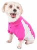 Pet Life Active 'Barko Pawlo' Relax-Stretch Wick-Proof Performance Dog Polo T-Shirt - Pink - Small