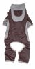 Pet Life Active 'Warm-Pup' Heathered Performance 4-Way Stretch Two-Toned Full Body Warm Up - Brown - Large