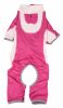 Pet Life Active 'Warm-Pup' Heathered Performance 4-Way Stretch Two-Toned Full Body Warm Up - Pink - Small