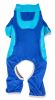 Pet Life Active 'Warm-Pup' Heathered Performance 4-Way Stretch Two-Toned Full Body Warm Up - Blue - Small