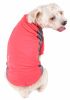 Pet Life Active 'Barko Pawlo' Relax-Stretch Wick-Proof Performance Dog Polo T-Shirt - Red - X-Large