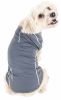 Pet Life Active 'Racerbark' 4-Way Stretch Performance Active Dog Tank Top T-Shirt - Grey - Small