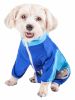 Pet Life Active 'Warm-Pup' Heathered Performance 4-Way Stretch Two-Toned Full Body Warm Up - Blue - X-Large